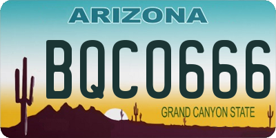 AZ license plate BQC0666