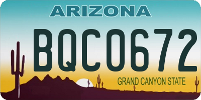 AZ license plate BQC0672