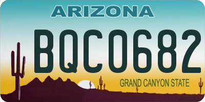 AZ license plate BQC0682