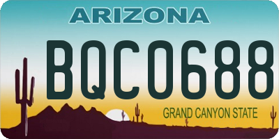 AZ license plate BQC0688
