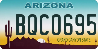 AZ license plate BQC0695