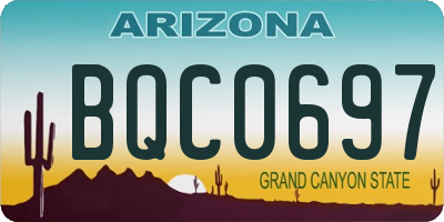 AZ license plate BQC0697