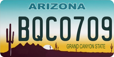 AZ license plate BQC0709