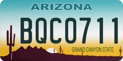 AZ license plate BQC0711