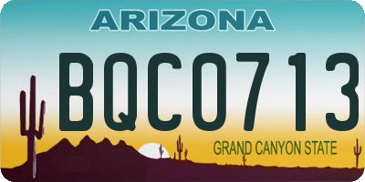 AZ license plate BQC0713