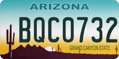 AZ license plate BQC0732