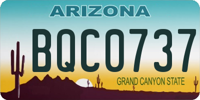 AZ license plate BQC0737