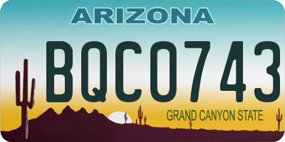 AZ license plate BQC0743