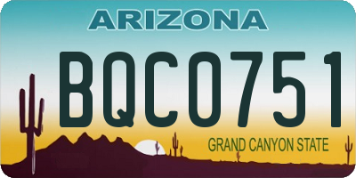 AZ license plate BQC0751