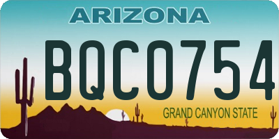 AZ license plate BQC0754