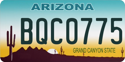 AZ license plate BQC0775