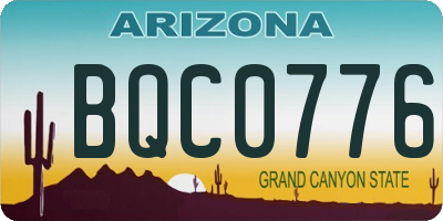 AZ license plate BQC0776