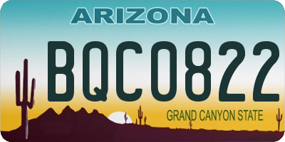 AZ license plate BQC0822