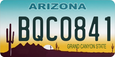 AZ license plate BQC0841