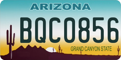 AZ license plate BQC0856