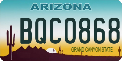 AZ license plate BQC0868