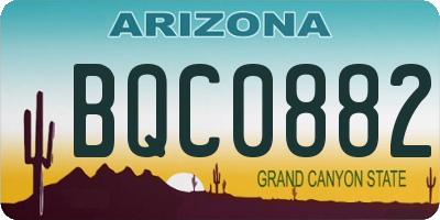 AZ license plate BQC0882