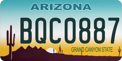 AZ license plate BQC0887