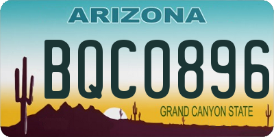 AZ license plate BQC0896