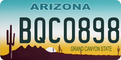 AZ license plate BQC0898
