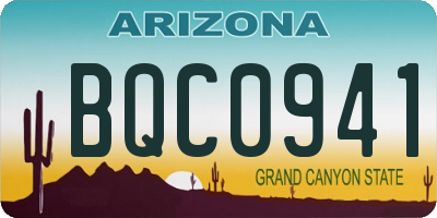 AZ license plate BQC0941