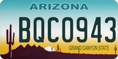 AZ license plate BQC0943