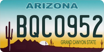 AZ license plate BQC0952