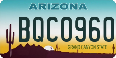 AZ license plate BQC0960