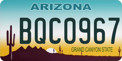 AZ license plate BQC0967