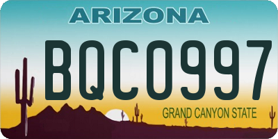 AZ license plate BQC0997