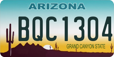 AZ license plate BQC1304