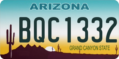 AZ license plate BQC1332