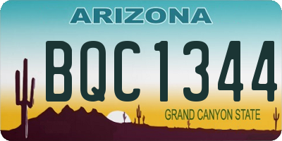 AZ license plate BQC1344