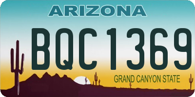 AZ license plate BQC1369