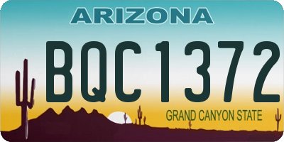 AZ license plate BQC1372
