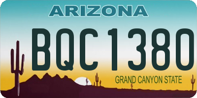 AZ license plate BQC1380