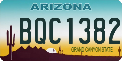 AZ license plate BQC1382
