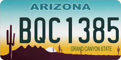 AZ license plate BQC1385