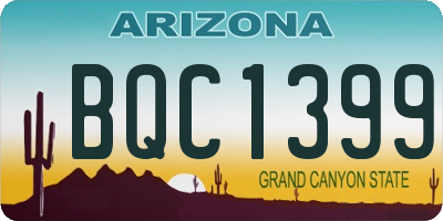 AZ license plate BQC1399