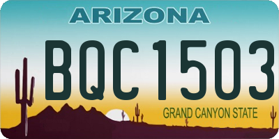 AZ license plate BQC1503