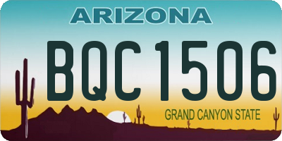 AZ license plate BQC1506