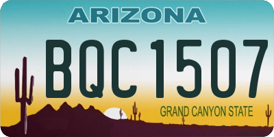 AZ license plate BQC1507