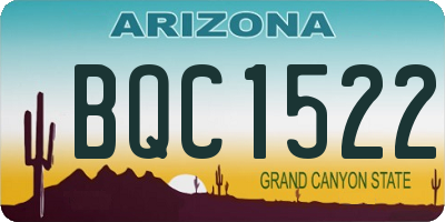 AZ license plate BQC1522