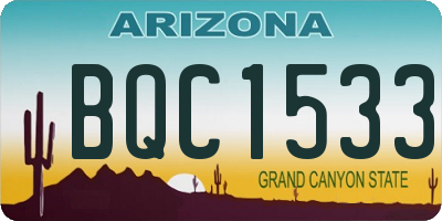 AZ license plate BQC1533