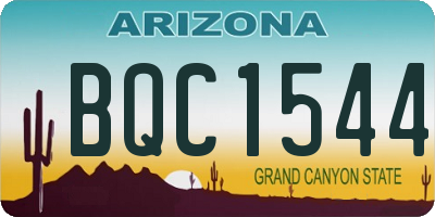 AZ license plate BQC1544