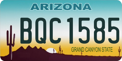 AZ license plate BQC1585