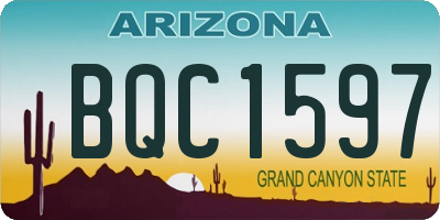 AZ license plate BQC1597