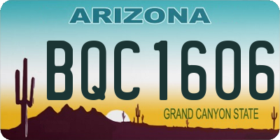 AZ license plate BQC1606