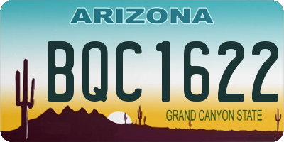 AZ license plate BQC1622
