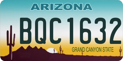 AZ license plate BQC1632